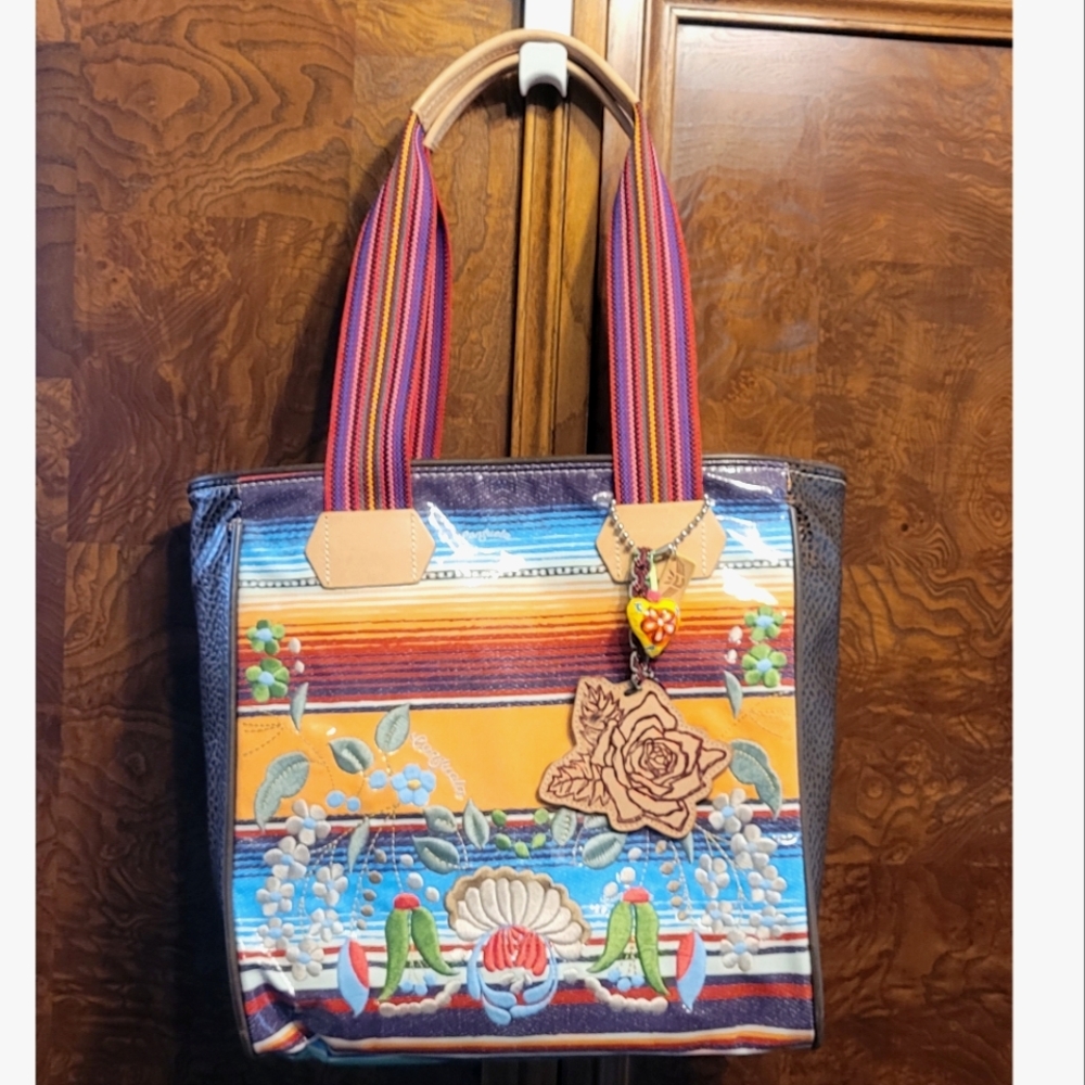 Consuela Carlita Classic Tote with Additional Leather Accessory Tag Discontinued
